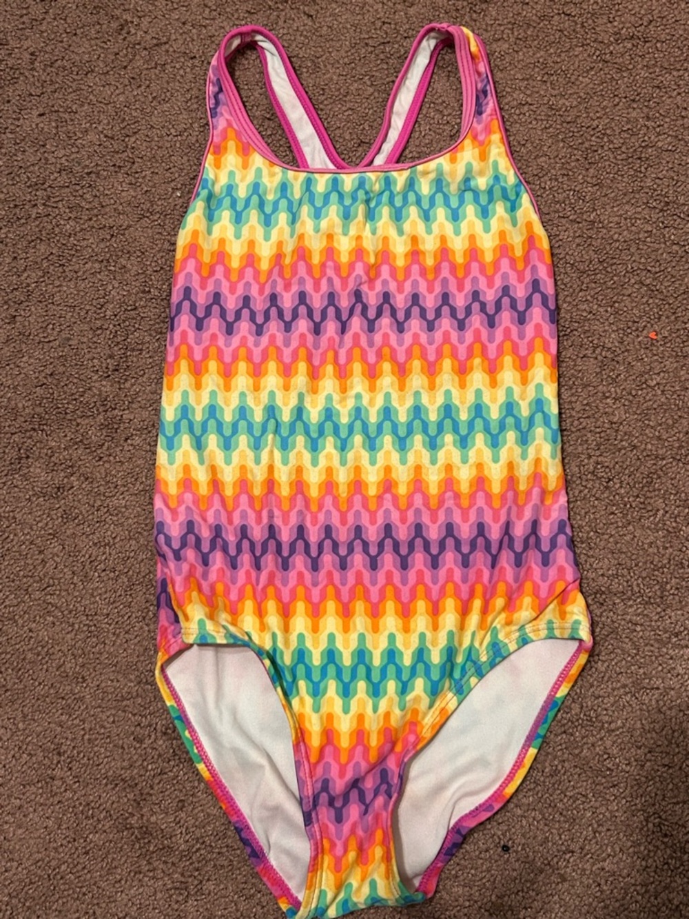 Speedo Girls One-Piece Swimsuit in Pink, Yellow, Teal, Purple